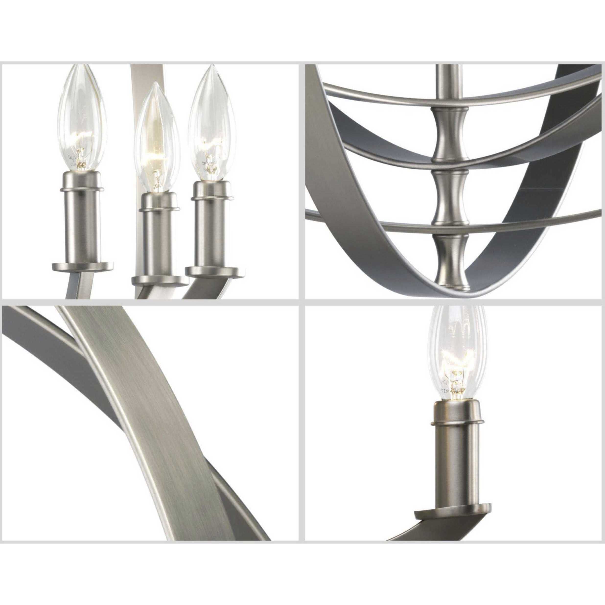 Equinox 6 Light 28 inch Burnished Silver Foyer Pendant Ceiling Light